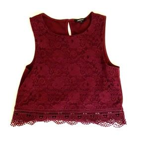 Maroon lace top